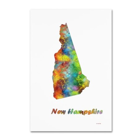 Marlene Watson 'New Hampshire State Map-1' Canvas Art,30x47